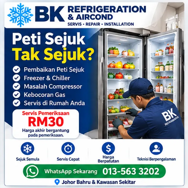 BK refrigerator repair poster